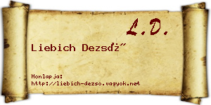 Liebich Dezső névjegykártya